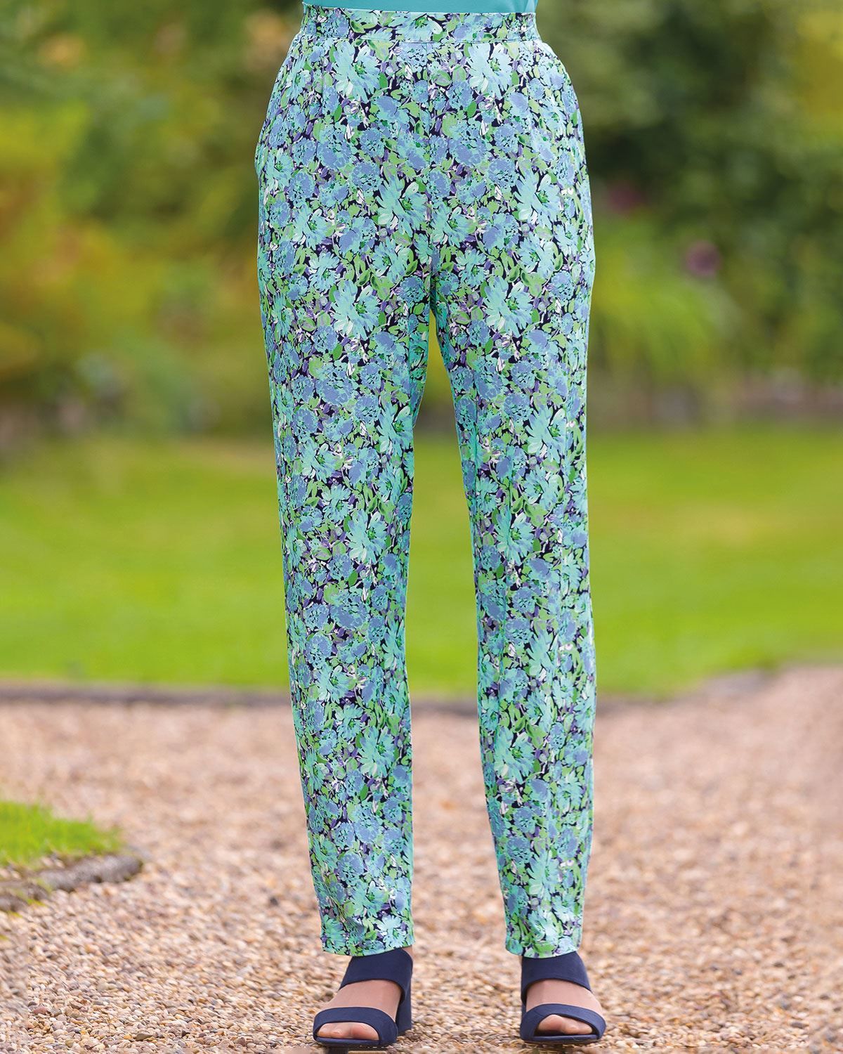 Ladies floral trousers best sale